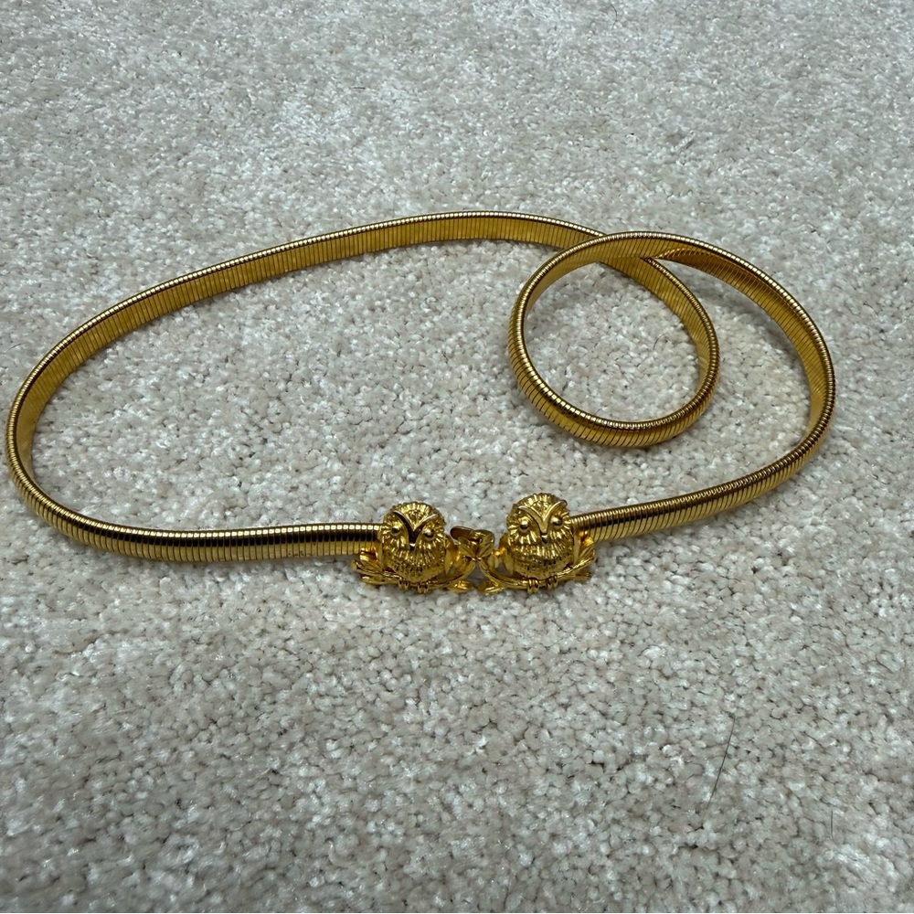 Vintage MIMI DI N stretch Owl Belt metal gold tone 1975 Womens - Picture 9 of 10